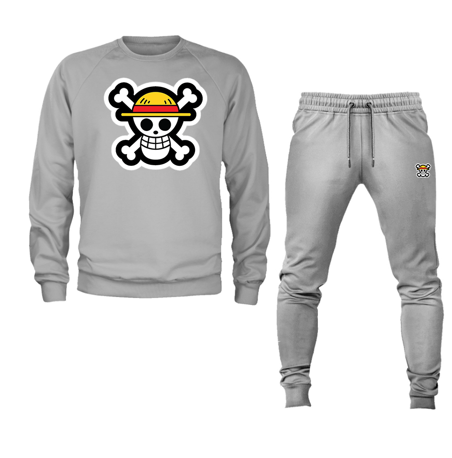 Men's Straw Hat Crewneck Sweatshirt Joggers Suit